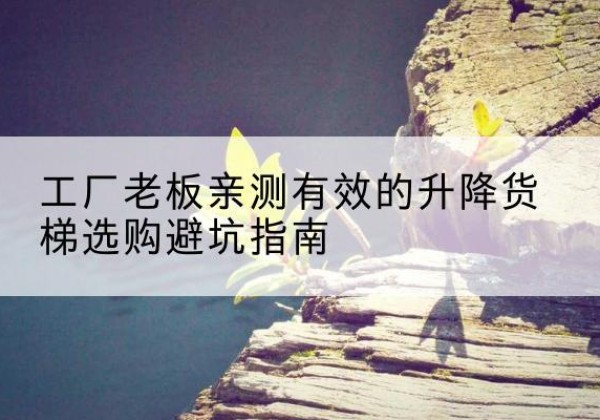 东乡升降货梯怎么选-工厂老板亲测有效的升降货梯选购避坑指南